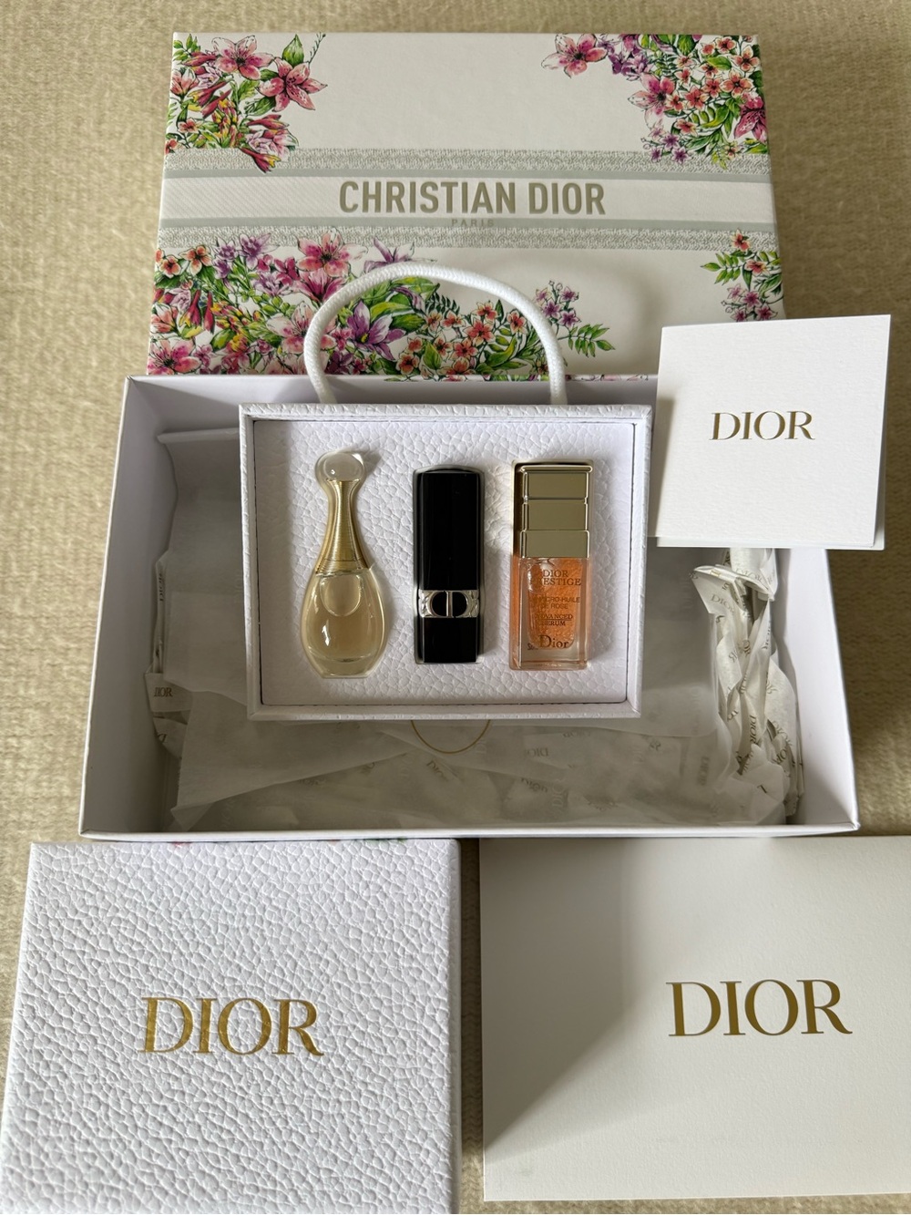 Dior Gift Box Set Jadore Rouge 999 Lipstick Prestige Advanced Serum NIB